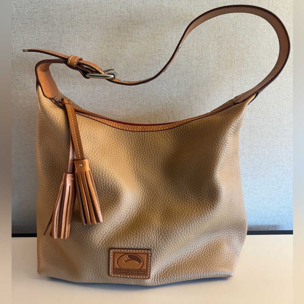 Dooney & Bourke - Patterson Pebbled Leather Hobo Bag Camel Color - EUC